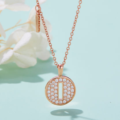 S925 Silver Moissanite Initial I Pendant Necklace