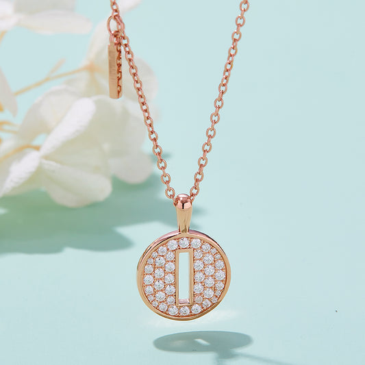 S925 Silver Moissanite Initial I Pendant Necklace