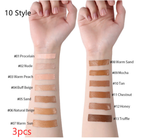 Oil-Control Liquid Foundation & Concealer – 13 Shades, Multi-Pack