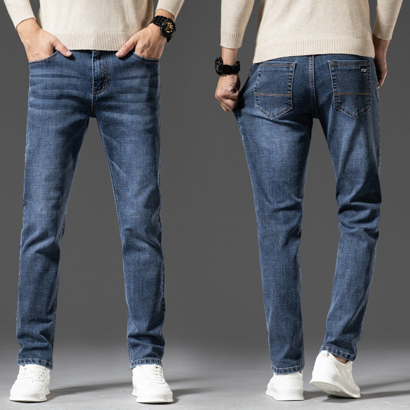 Men's Classic Straight-Leg Denim Jeans – Blue & Dark Blue