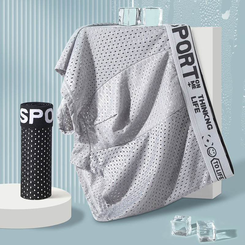 Men's Ice Silk Mesh Boxer Shorts | Breathable Quick-Dry Underwear