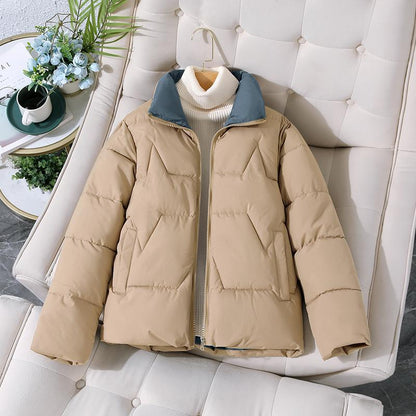 Women's Cropped Padded Jacket - Loose Fit, 4 Colours, M-4XL