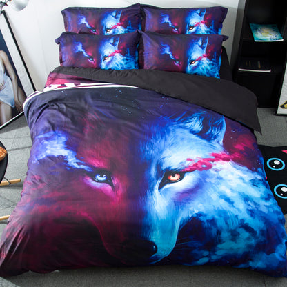 Cartoon & Anime Print 4-Piece Bedding Set – 7 Designs, 3 Sizes