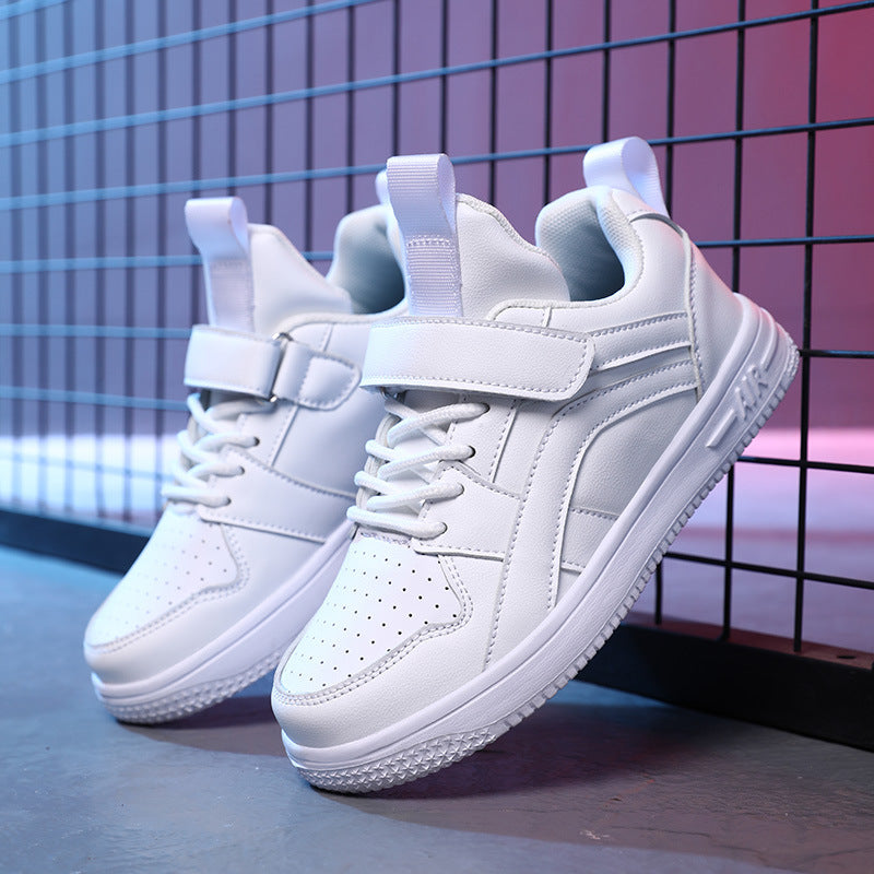Children's Velcro Skate Trainers | Breathable Synthetic Leather Sneakers