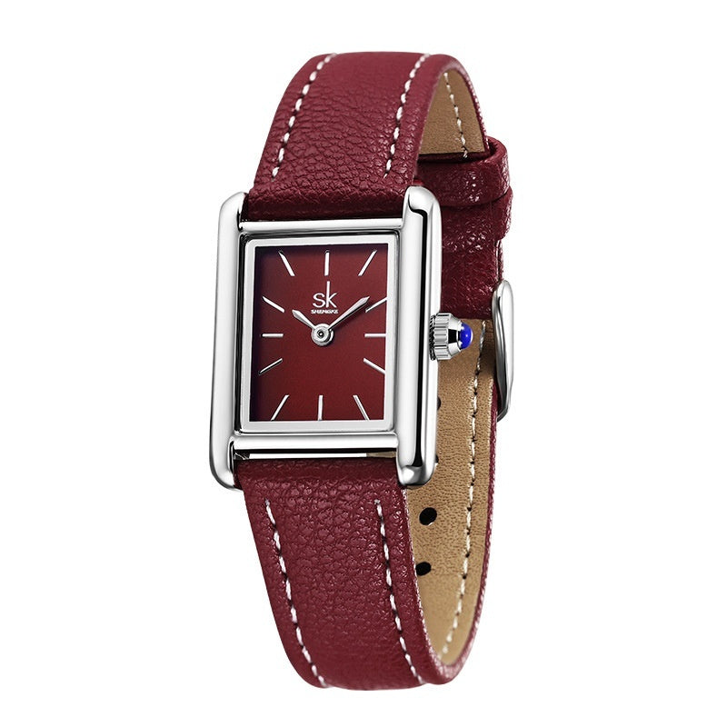 Women's Square Dial Quartz Watch | Retro Fashion Timepiece