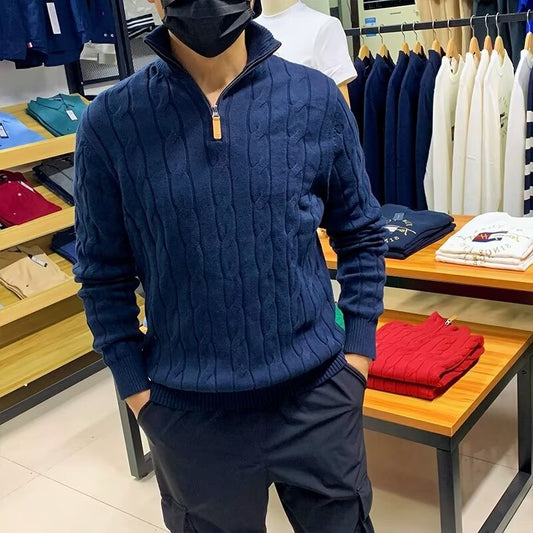 Men's Thermal Knit Pullover Sweater | Long Sleeve Casual Top M–2XL