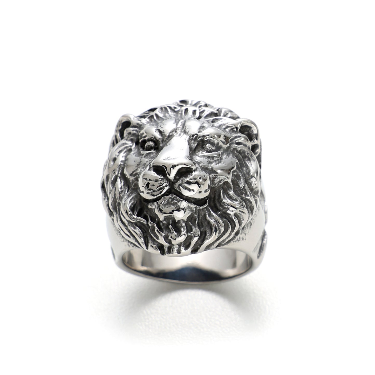 Men's Stainless Steel Tiger Head & Snake Ring – Bold Animal Totem Band