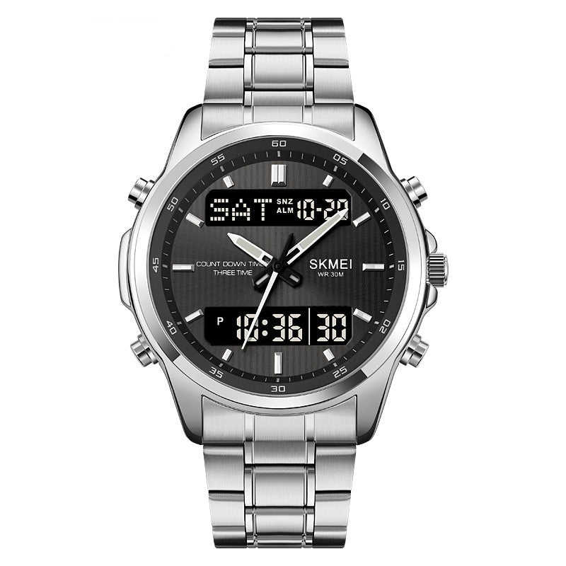 Men’s Dual Display Sport Watch – 53mm, Japanese Movement, Stopwatch & Alarm