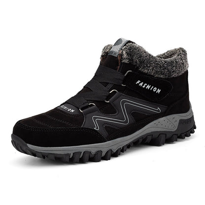 Plush-Lined Winter Couple Shoes - Warm Velvet Thick-Sole Casual Boots