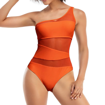 Women's One-Piece Swimsuit | Mesh Detail Swimwear in S–L