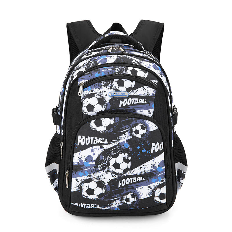 Boys' Football Print School Backpack – 17" Oxford Cloth, 4 Designs