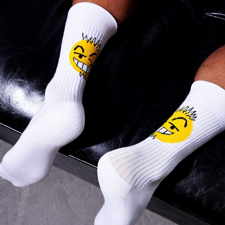 Men's Novelty Emoji Face Socks – Funny Expression Mid-Tube Socks