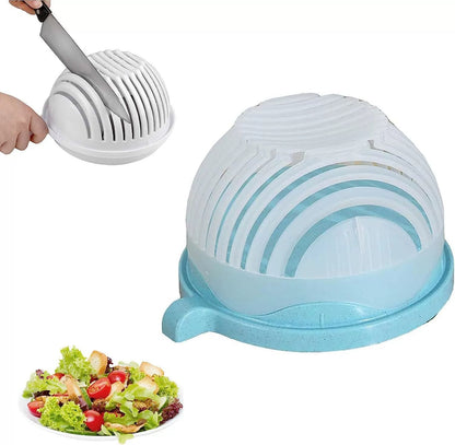 Salad Cutter Bowl — 2-in-1 Chopper, Drain Basket & Serving Bowl