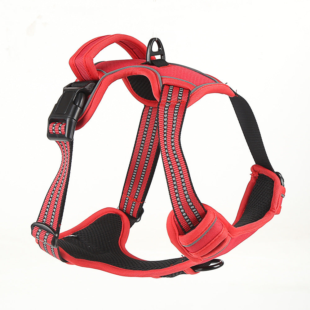 No-Pull Dog Harness – Breathable Reflective Vest | Sizes S–XL | Black, Orange & Red