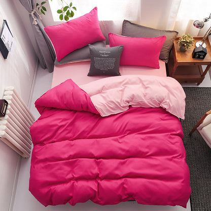 Brushed Plain Weave 4-Piece Bedding Set – 9 Colours, 5 Sizes