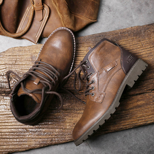 Men's Retro Side-Zip Martin Boots | Horseshoe Heel