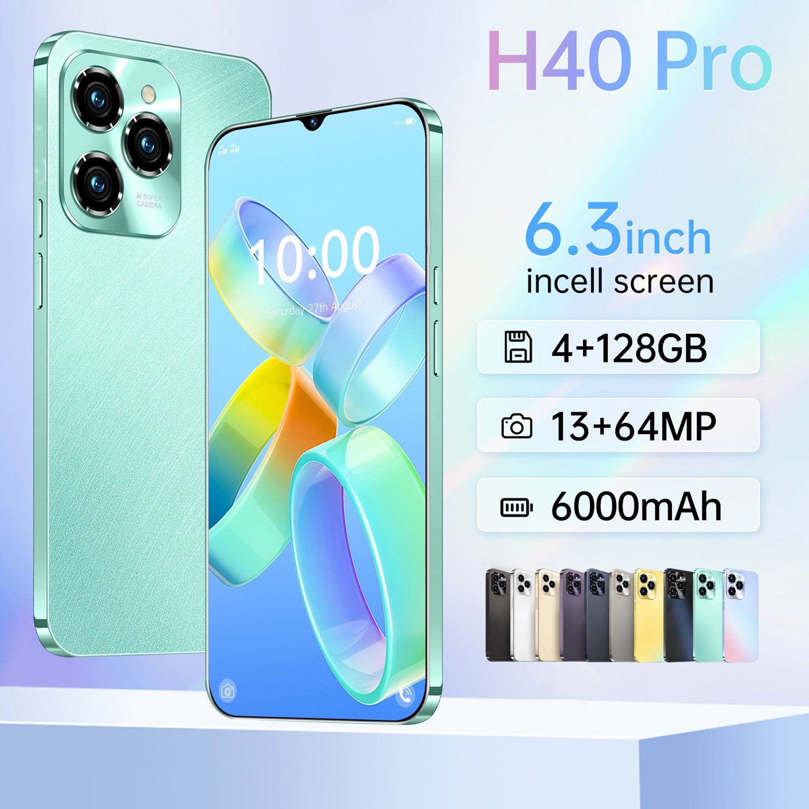 HOT40 Unlocked 4G Smartphone | 6.3" FHD+, 64MP, 6000mAh Battery