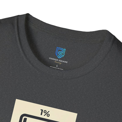"My Social Battery Is At 1%" Low Battery Graphic Tee