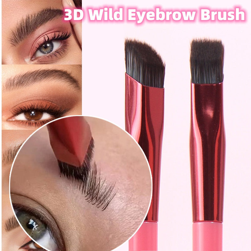 Precision Eyebrow Brush – Nylon Hair, Aluminium Handle, 3 Colours