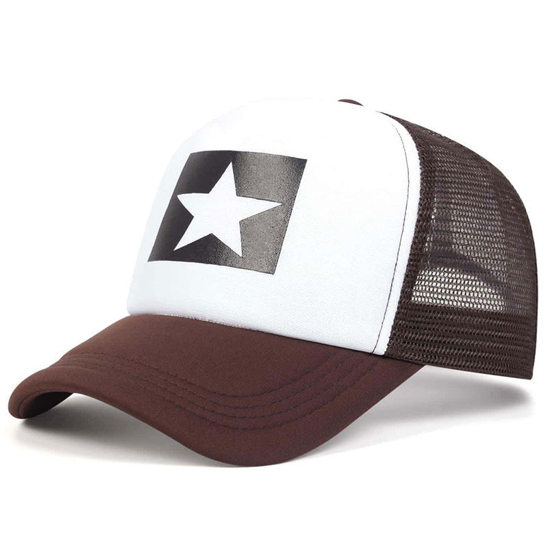 Five-Star Print Baseball Cap - Hip Hop Adjustable Unisex