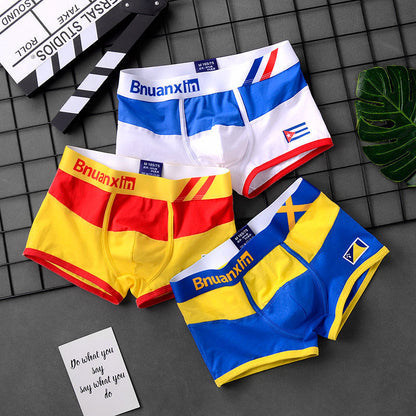 Men's Cotton Boxer Briefs 3-Pack – Breathable Sports Underwear 9 Colour Combos