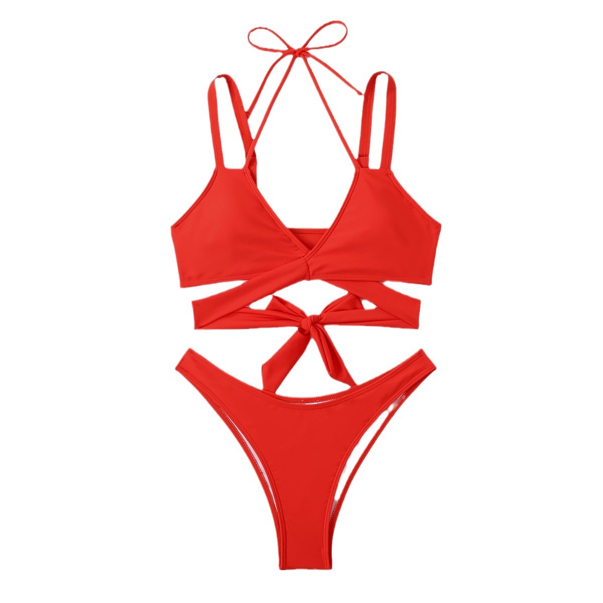 Women's Solid Colour Strappy Swimsuit | Beach & Pool Swimwear