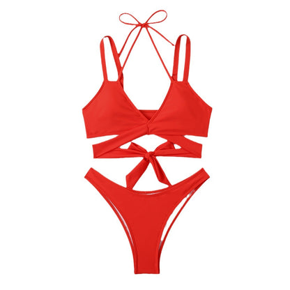 Women's Solid Colour Strappy Swimsuit | Beach & Pool Swimwear
