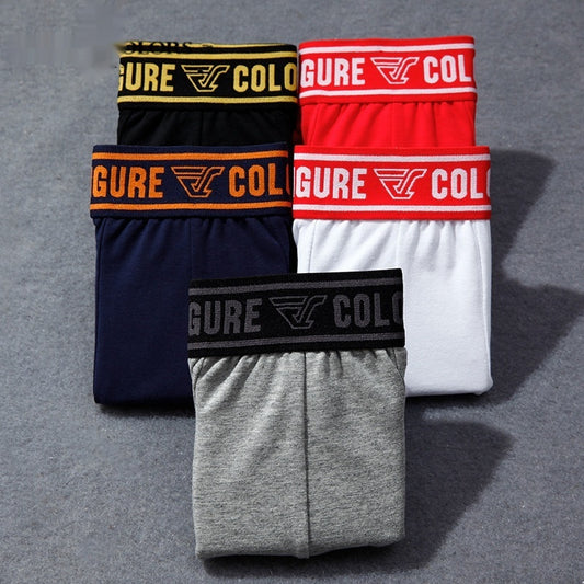 Men's Cotton Boxer Briefs – Breathable Low-Waist 5 Classic Colours
