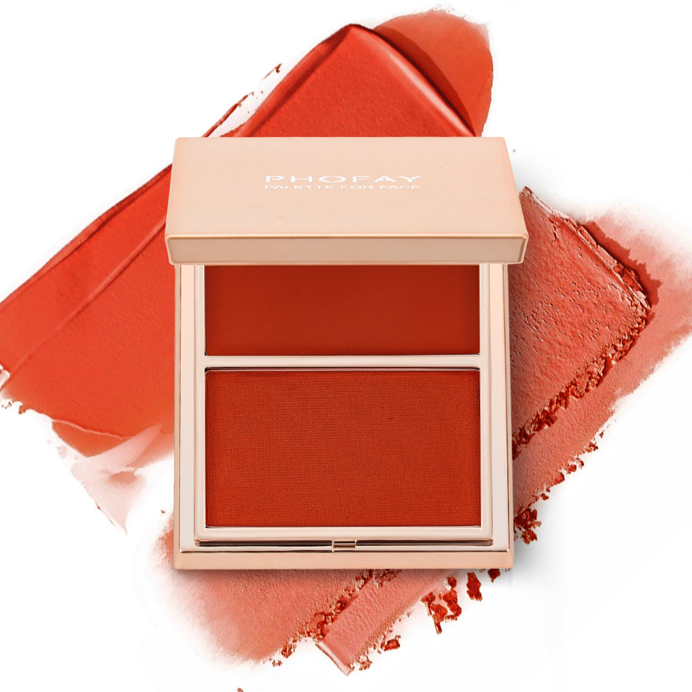 Cream & Powder Blush Duo - Buildable Natural Finish