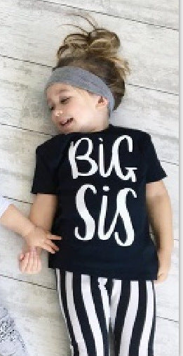 Kids Unisex Short Sleeve Print T-Shirt – White & Black