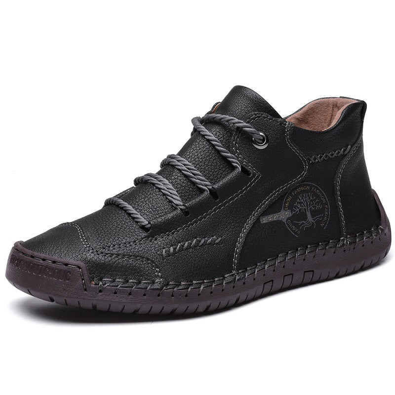 Men's Cowhide Leather Mid-Top Boots | Lace-Up Work Boots