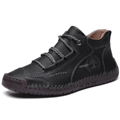 Men's Cowhide Leather Mid-Top Boots | Lace-Up Work Boots