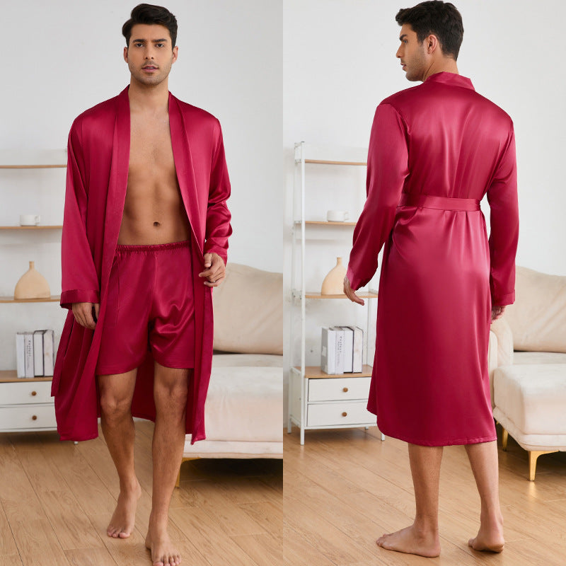 Men's Robe & Shorts Set | Solid Colour Homewear