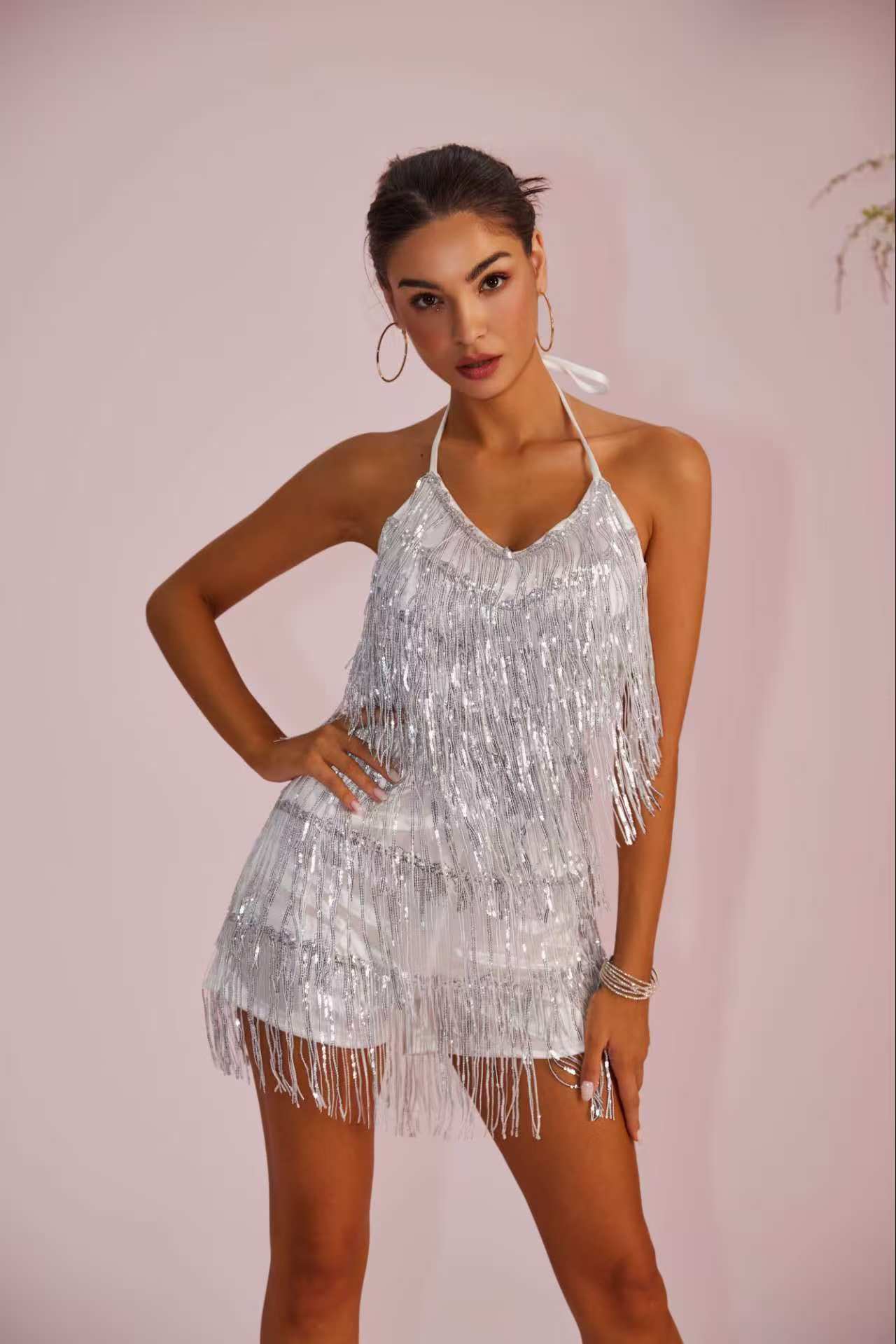 Women's Sequin Tassel Strap Mini Dress | Party & Evening Wear