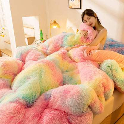 Double-Sided Velvet Winter Quilt | Mink & Crystal Fleece | 6 Colours