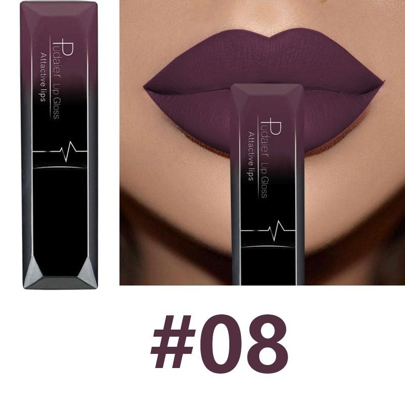 Matte Liquid Lip Gloss – Waterproof Long-Lasting 8ml, 21 Shades