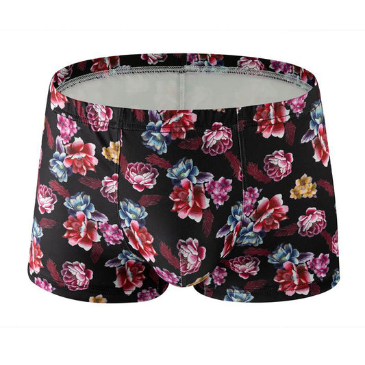 Men's Printed Milk Silk Boxer Briefs – 12 Designs Breathable Low-Waist