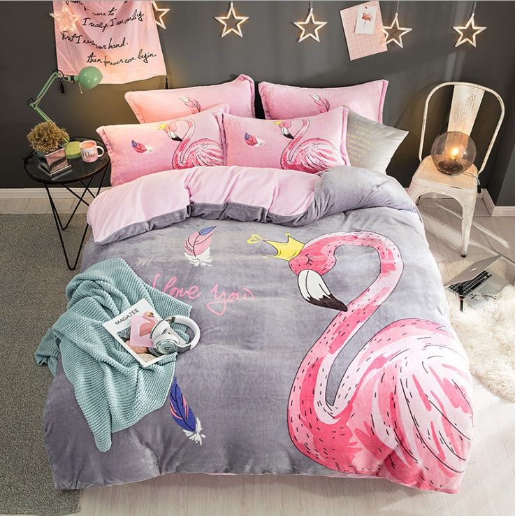 French Velvet Flannel Bedding Set | 4 Piece | 19 Prints