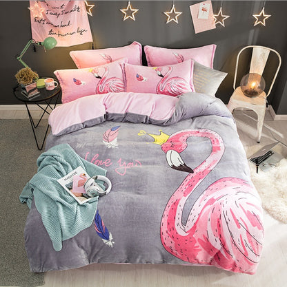 French Velvet Flannel Bedding Set | 4 Piece | 19 Prints
