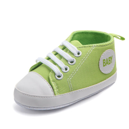 Baby & Infant Canvas Soft-Sole Anti-Slip First Walker Shoes | Unisex Sneaker Style in Multiple Designs