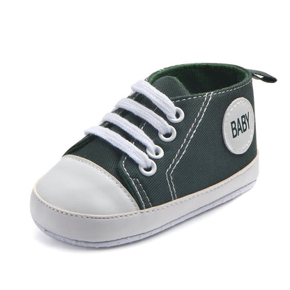 Baby & Infant Canvas Soft-Sole Anti-Slip First Walker Shoes | Unisex Sneaker Style in Multiple Designs