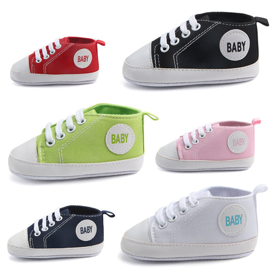 Baby & Infant Canvas Soft-Sole Anti-Slip First Walker Shoes | Unisex Sneaker Style in Multiple Designs
