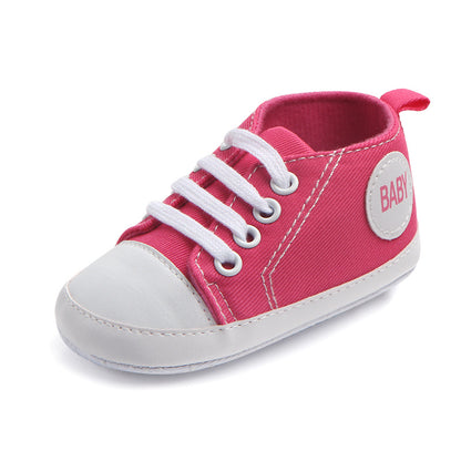 Baby & Infant Canvas Soft-Sole Anti-Slip First Walker Shoes | Unisex Sneaker Style in Multiple Designs
