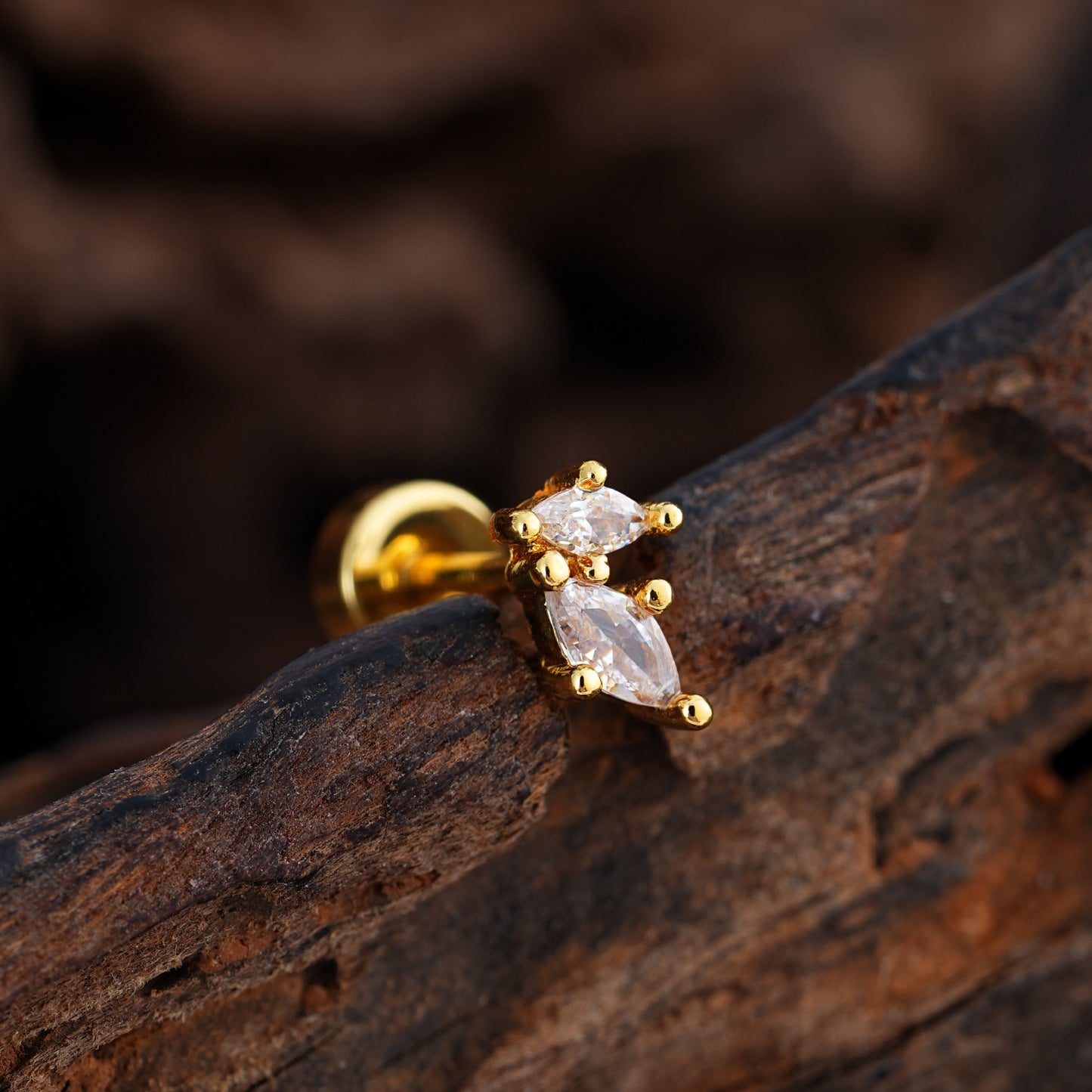 Micro-Set Zircon Ear Cuff | Minimalist Stainless Steel Single Ear Stud