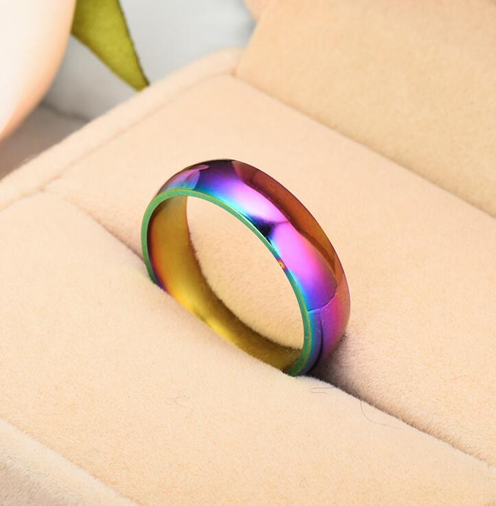 Unisex Ocean Rainbow Ring – Multicolour Statement Band Sizes 4–13