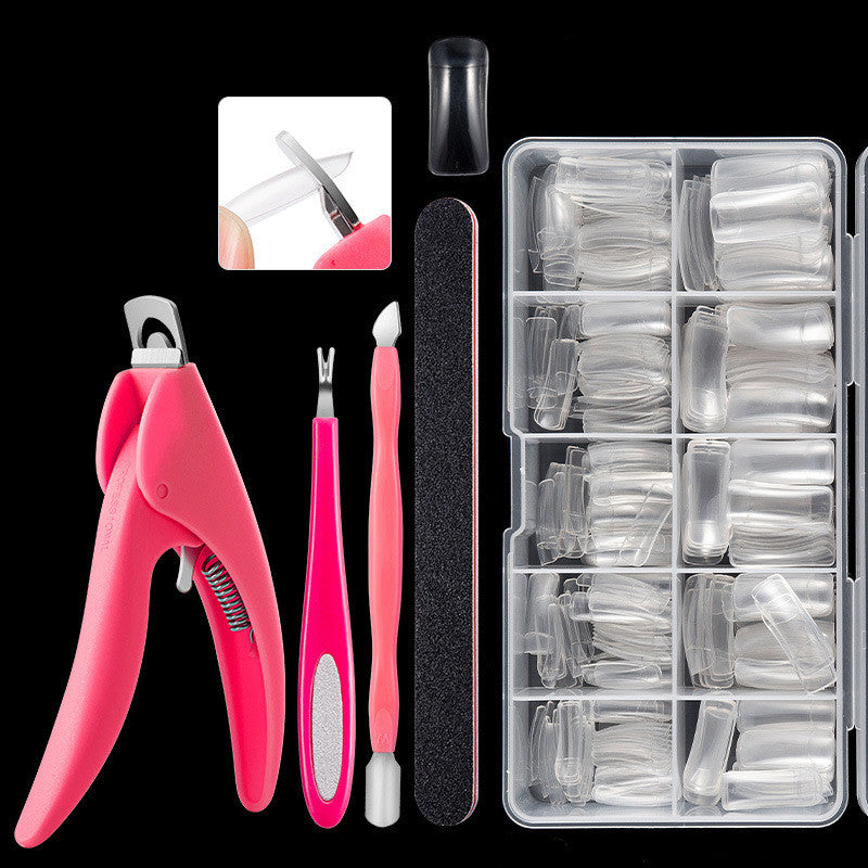 500-Piece Press-On Acrylic Nail Set – French & Full Cover