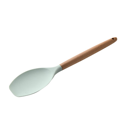 Silicone Kitchen Utensils with Wooden Handle