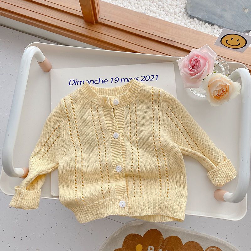 Kids Solid Knit Sweater Coat – Cotton Outerwear for Babies & Toddlers