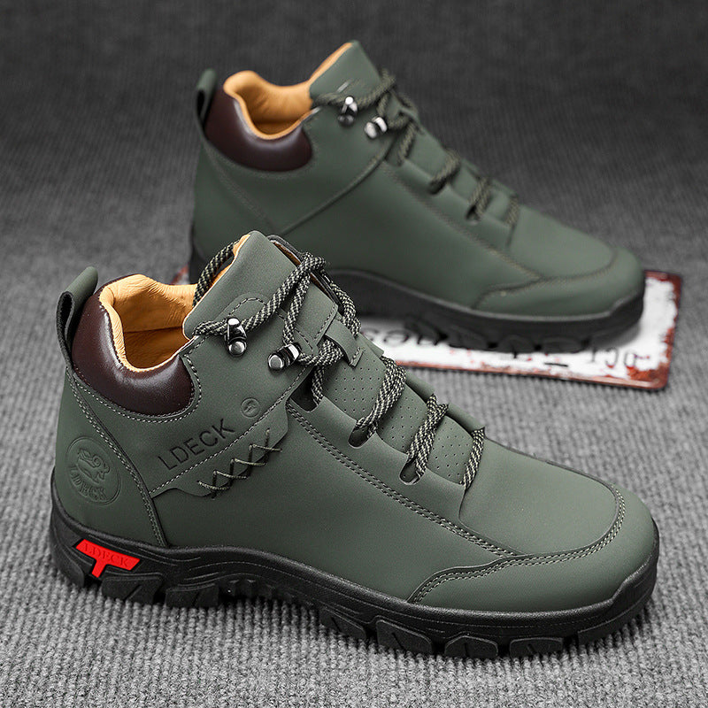 Men's Genuine Leather Mid-Cut Lace-Up Work Boots | EU 39-48