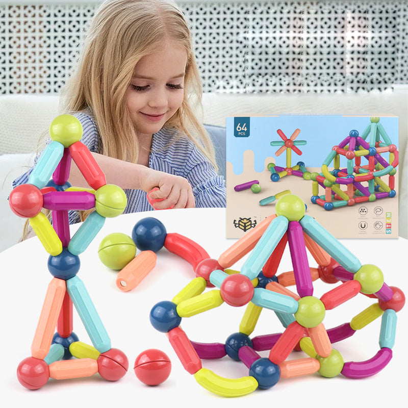Magnetic Building Blocks Set - STEM Construction Toy for Kids